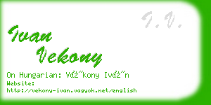 ivan vekony business card